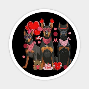 Doberman Valentine’s Day Doberman Dog Lover Dobie Mom Women Magnet